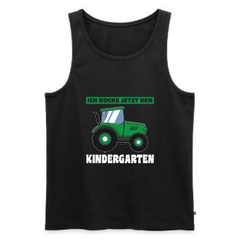 Kindergarten Traktor Kita-Start Geschenk - Männer Premium Bio Tank Top - Schwarz - Vorne - Michal (187cm)