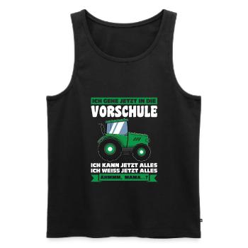 Vorschule Traktor Vorschulkind Geschenk - Männer Premium Bio Tank Top - Schwarz - Vorne - AI Model Male 178 light (178cm)
