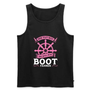 Kapitänin Boot Segelboot Geschenk - Männer Premium Bio Tank Top - Schwarz - Vorne - Michal (187cm)
