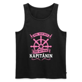 Kapitänin Boot Segelboot Geschenk - Männer Premium Bio Tank Top - Schwarz - Vorne - Michal (187cm)