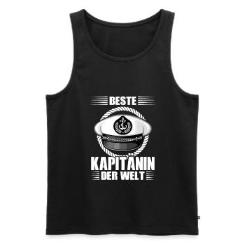 Kapitänin Boot Segeln Geschenk - Männer Premium Bio Tank Top - Schwarz - Vorne - Michal (187cm)