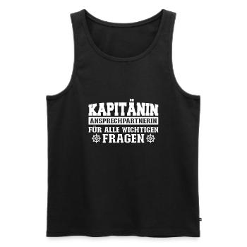 Kapitänin Boot Segelboot Geschenk - Männer Premium Bio Tank Top - Schwarz - Vorne - Michal (187cm)