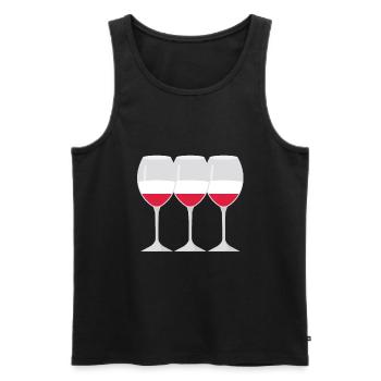 Flag Wine Glass Polish Flag Roots Gift - Men's Premium Organic Tank Top - black - Front - AI Model Male 178 light (178cm)