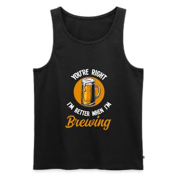 Brauerei Bier Geschenk - Männer Premium Bio Tank Top - Schwarz - Vorne - Michal (187cm)