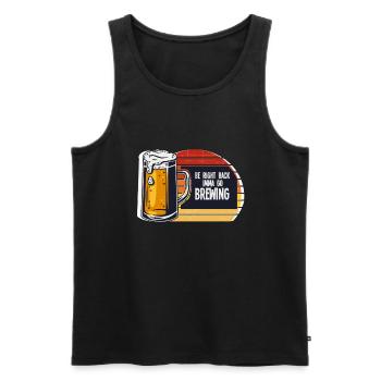 Brauerei Bier Geschenk - Männer Premium Bio Tank Top - Schwarz - Vorne - Michal (187cm)