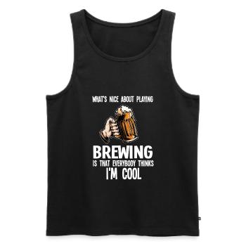 Brauerei Bier Geschenk - Männer Premium Bio Tank Top - Schwarz - Vorne - Michal (187cm)