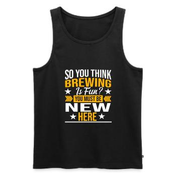 Brauerei Bier Geschenk - Männer Premium Bio Tank Top - Schwarz - Vorne - Michal (187cm)