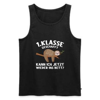 1.Klasse Faultier Schulkind Geschenk - Männer Premium Bio Tank Top - Schwarz - Vorne - Michal (187cm)