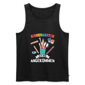 Kindergarten Anfang Kindergartenkind Geschenk - Männer Premium Bio Tank Top - Schwarz - Vorne - Michal (187cm)