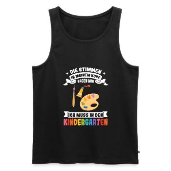 Kindergarten Anfang Kindergartenanfänger Geschenk - Männer Premium Bio Tank Top - Schwarz - Vorne - Michal (187cm)