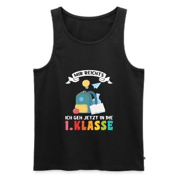 1.Klasse Schulanfang Schulanfänger Geschenk - Männer Premium Bio Tank Top - Schwarz - Vorne - Michal (187cm)