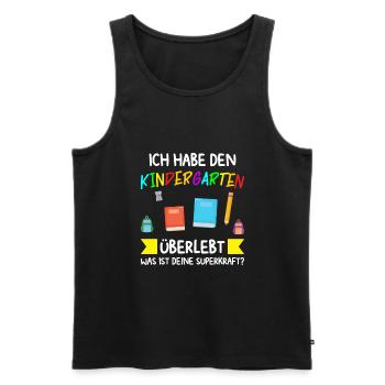 Kindergarten Abschluss Kindergarten-Abschluss Gesc - Männer Premium Bio Tank Top - Schwarz - Vorne - Michal (187cm)