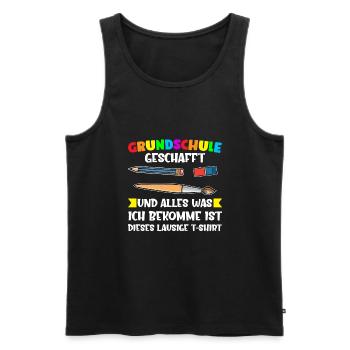 Grundschule Abschluss Grundschüler Geschenk - Männer Premium Bio Tank Top - Schwarz - Vorne - AI Model Male 178 light (178cm)