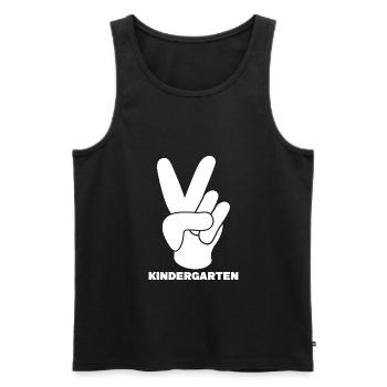 Kindergarten V-Handzeichen Kindergartenanfänger Ge - Männer Premium Bio Tank Top - Schwarz - Vorne - Michal (187cm)