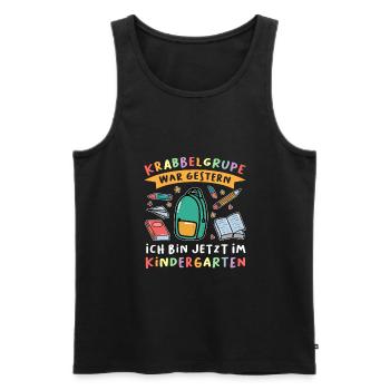Kindergarten Anfang Kindergartenanfänger Geschenk - Männer Premium Bio Tank Top - Schwarz - Vorne - Michal (187cm)