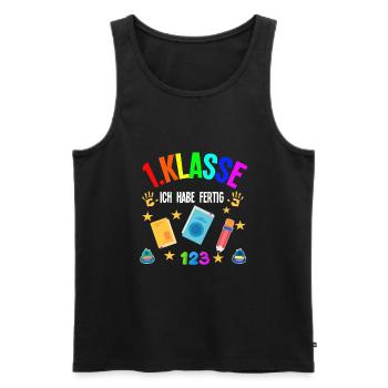 1.Klasse Abschluss Erstklässler Geschenk - Männer Premium Bio Tank Top - Schwarz - Vorne - AI Model Male 178 light (178cm)