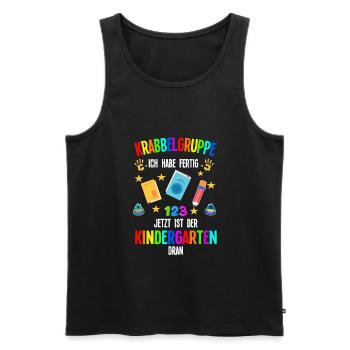 Kindergarten Anfang Kita-Start Geschenk - Männer Premium Bio Tank Top - Schwarz - Vorne - Michal (187cm)