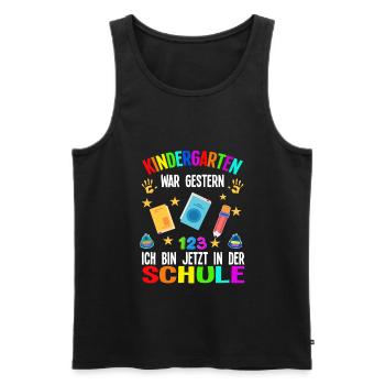 Schulkind Schulanfang Einschulung Geschenk - Männer Premium Bio Tank Top - Schwarz - Vorne - AI Model Male 178 light (178cm)