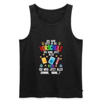 Vorschule Anfang Vorschüler Geschenk - Männer Premium Bio Tank Top - Schwarz - Vorne - AI Model Male 178 light (178cm)
