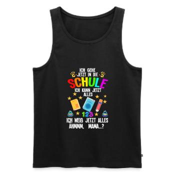 Schulkind Schulanfang Schulanfänger Geschenk - Männer Premium Bio Tank Top - Schwarz - Vorne - AI Model Male 178 light (178cm)