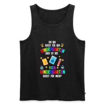 Kindergarten Kita Kindergartenanfänger Geschenk - Männer Premium Bio Tank Top - Schwarz - Vorne - Michal (187cm)