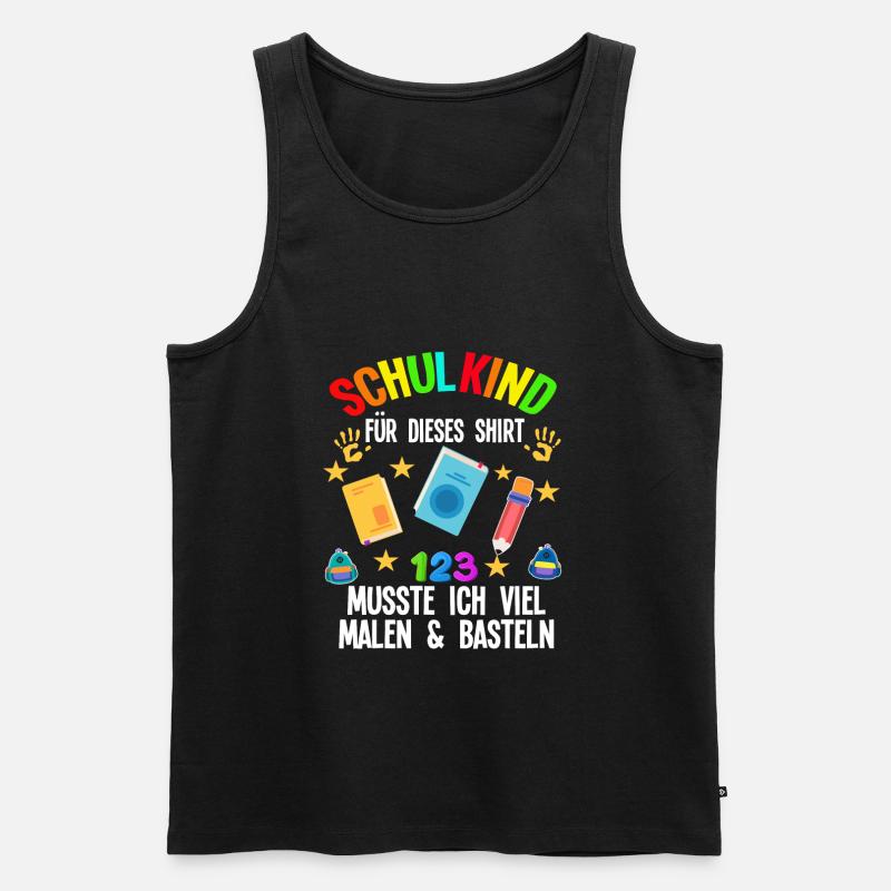 Schulkind Einschulung Schulbeginn Geschenk - Männer Premium Bio Tank Top - Schwarz