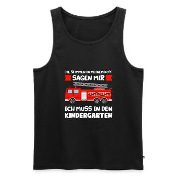 Kindergarten Feuerwehr Kita-Kind Geschenk - Männer Premium Bio Tank Top - Schwarz - Vorne - Michal (187cm)