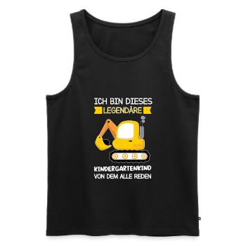 Kindergarten Bagger Kita-Kind Geschenk - Männer Premium Bio Tank Top - Schwarz - Vorne - Michal (187cm)