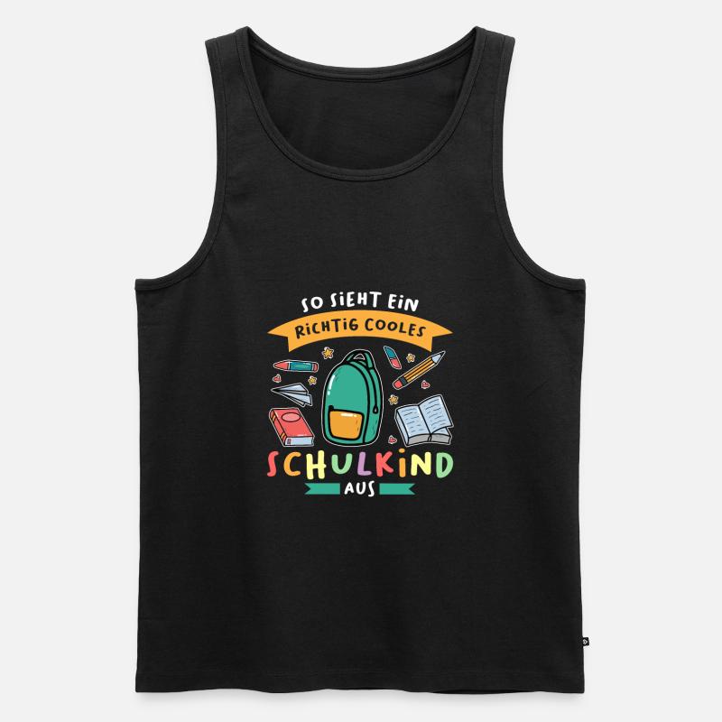 Schulkind Anfang Schulanfänger Geschenk - Männer Premium Bio Tank Top - Schwarz