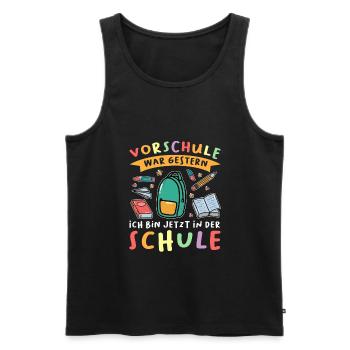 Schulkind Anfang Einschulung Geschenk - Männer Premium Bio Tank Top - Schwarz - Vorne - AI Model Male 178 light (178cm)