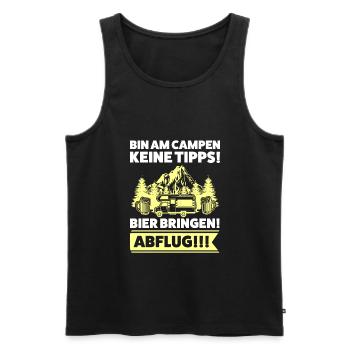 Campen Bier Camper Geschenk - Männer Premium Bio Tank Top - Schwarz - Vorne - Michal (187cm)
