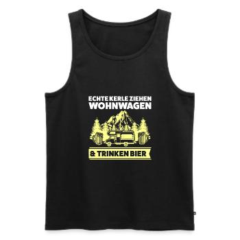 Campen Bier Camper Geschenk - Männer Premium Bio Tank Top - Schwarz - Vorne - Michal (187cm)