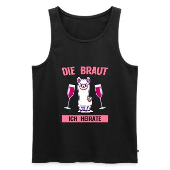 Braut Schaf Hochzeit Geschenk - Männer Premium Bio Tank Top - Schwarz - Vorne - AI Model Male 178 light (178cm)
