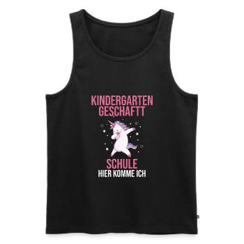 Schulkind Einhorn Schulstart Geschenk - Männer Premium Bio Tank Top - Schwarz - Vorne - AI Model Male 178 light (178cm)