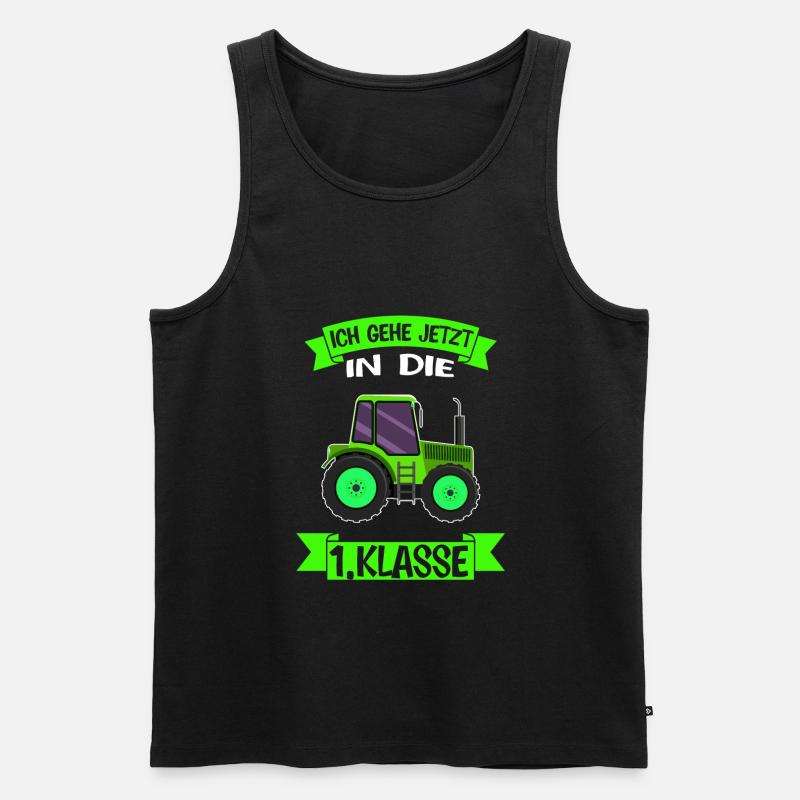1.Klasse Traktor Erstklässler Geschenk - Männer Premium Bio Tank Top - Schwarz