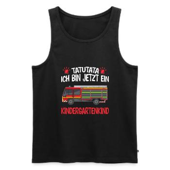 Kindergarten Feuerwehr Kita-Start Geschenk - Männer Premium Bio Tank Top - Schwarz - Vorne - Michal (187cm)
