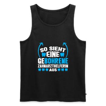 Zahnarzt Bohren Zahn Geschenk - Männer Premium Bio Tank Top - Schwarz - Vorne - Michal (187cm)