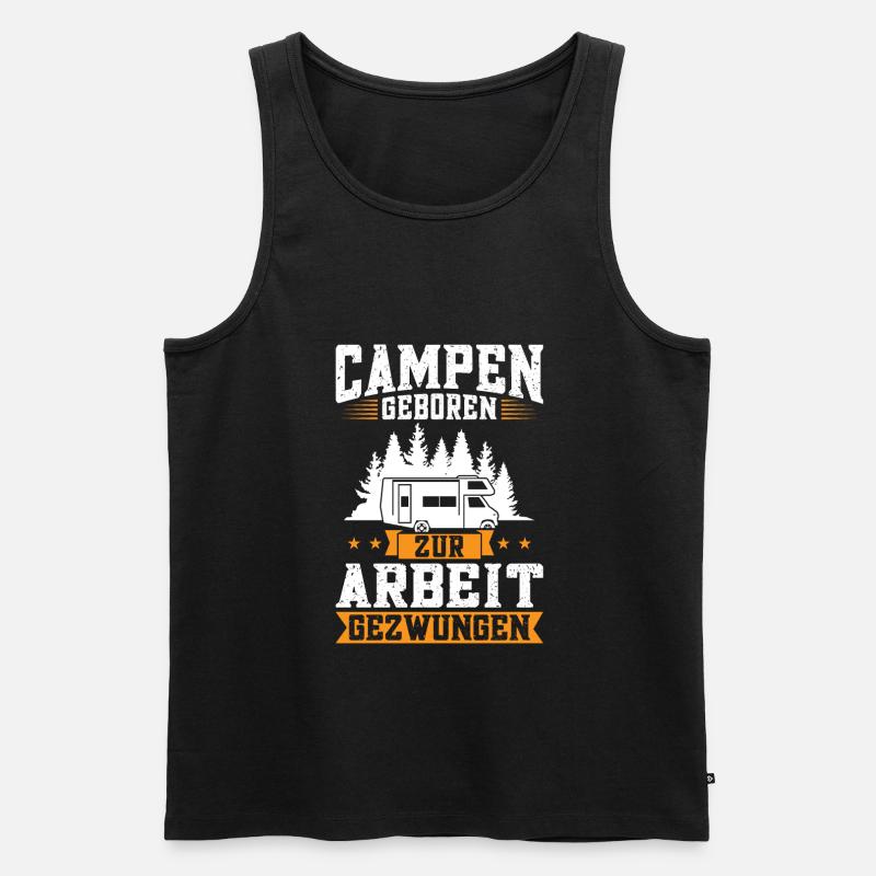 Campen camper Wanderung Geschenk - Männer Premium Bio Tank Top - Schwarz
