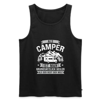 Campen camper Wanderung Geschenk - Männer Premium Bio Tank Top - Schwarz - Vorne - AI Model Male 178 light (178cm)