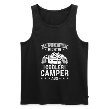 Campen camper Wanderung Geschenk - Männer Premium Bio Tank Top - Schwarz - Vorne - Michal (187cm)