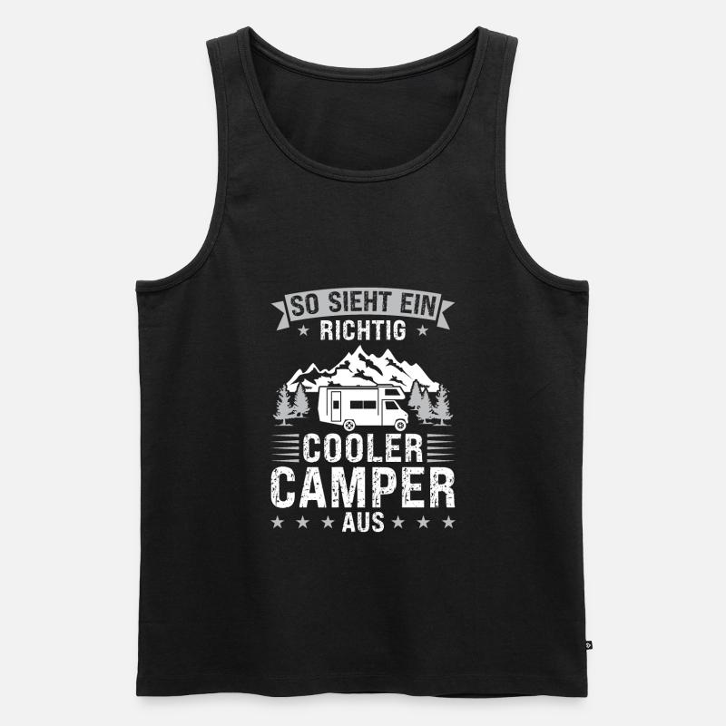 Campen camper Wanderung Geschenk - Männer Premium Bio Tank Top - Schwarz
