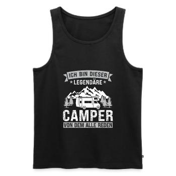 Campen camper Wanderung Geschenk - Männer Premium Bio Tank Top - Schwarz - Vorne - Michal (187cm)
