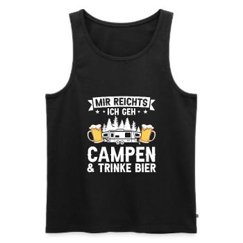 Campen Bier Camping & bier Bier Geschenk - Männer Premium Bio Tank Top - Schwarz - Vorne - Michal (187cm)