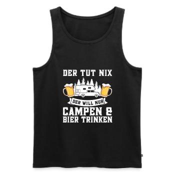 Campen Bier Camping & bier Bier Geschenk - Männer Premium Bio Tank Top - Schwarz - Vorne - Michal (187cm)