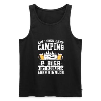 Campen Bier Camping & bier Bier Geschenk - Männer Premium Bio Tank Top - Schwarz - Vorne - Michal (187cm)