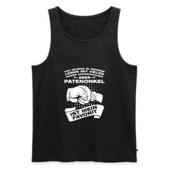 Patenonkel Familie Taufpate Geschenk - Männer Premium Bio Tank Top - Schwarz - Vorne - Michal (187cm)