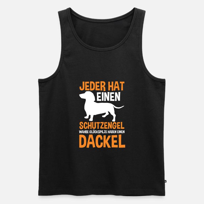 Dackel Hund Dackelliebhaber Geschenk - Männer Premium Bio Tank Top - Schwarz