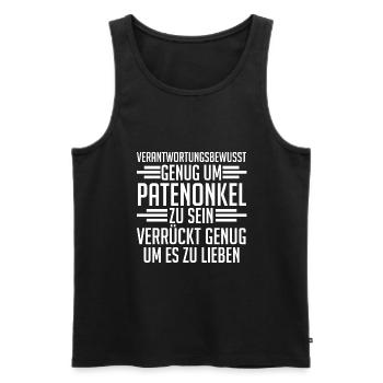 Patenonkel Pate Taufpate Geschenk - Männer Premium Bio Tank Top - Schwarz - Vorne - Michal (187cm)