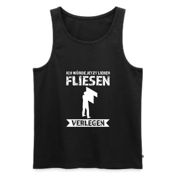 Fliesenleger Beruf Fliesenverlegung Geschenk - Männer Premium Bio Tank Top - Schwarz - Vorne - Michal (187cm)