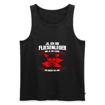 Fliesenleger Beruf Fliesenverlegung Geschenk - Männer Premium Bio Tank Top - Schwarz - Vorne - Michal (187cm)